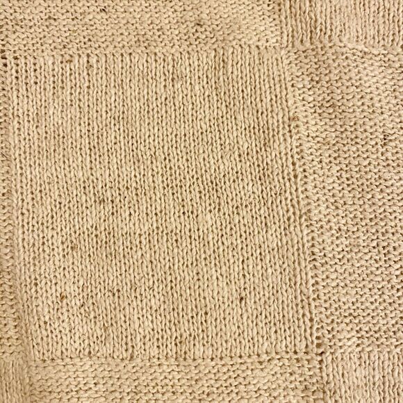 BOCCI Vintage80s SILK ANGORA Sweater V-neck Beige Tweed Mens Windowpane Luxury M - Picture 7 of 7